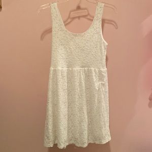 White floral mini dress